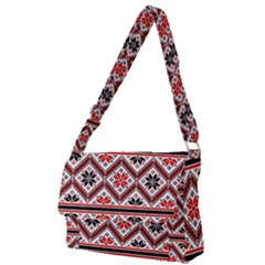 Folklore Ethnic Pattern Background Full Print Messenger Bag by Vaneshart