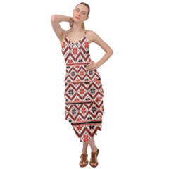 Folklore Ethnic Pattern Background Layered Bottom Dress