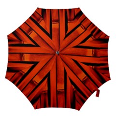 Orange Seamless Bamboo Background Hook Handle Umbrellas (large) by Vaneshart