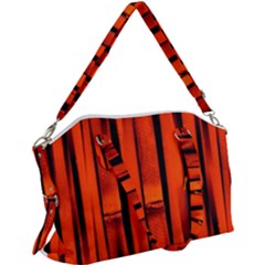 Orange Seamless Bamboo Background Canvas Crossbody Bag