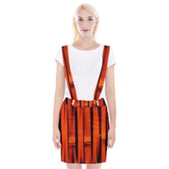 Orange Seamless Bamboo Background Braces Suspender Skirt by Vaneshart