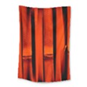 Orange Seamless Bamboo Background Small Tapestry View1