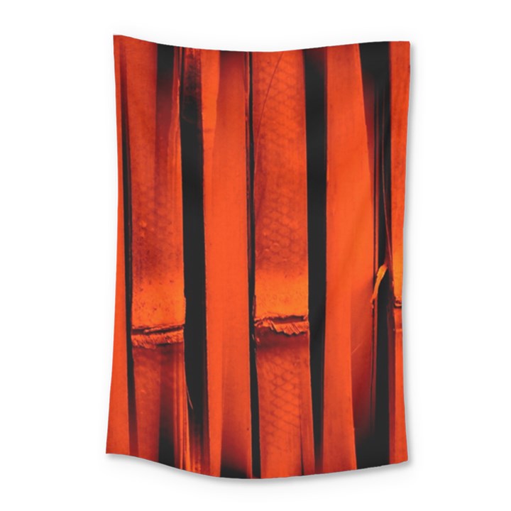 Orange Seamless Bamboo Background Small Tapestry