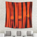 Orange Seamless Bamboo Background Square Tapestry (Large) View2