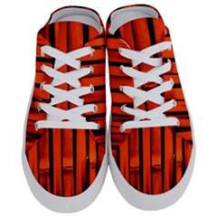 Orange Seamless Bamboo Background Half Slippers by Vaneshart