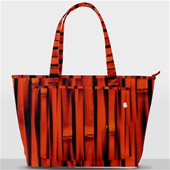 Orange Seamless Bamboo Background Back Pocket Shoulder Bag 