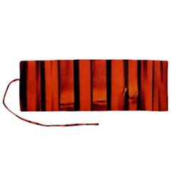 Orange Seamless Bamboo Background Roll Up Canvas Pencil Holder (m)