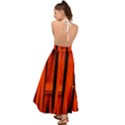 Orange Seamless Bamboo Background Backless Maxi Beach Dress View2