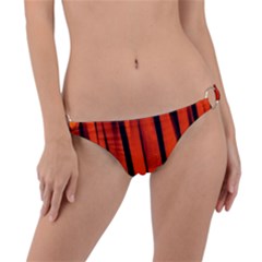 Orange Seamless Bamboo Background Ring Detail Bikini Bottom