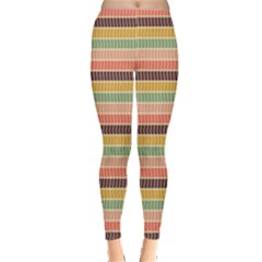 Vintage Stripes Lines Background Leggings  by Vaneshart