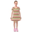 Vintage Stripes Lines Background Kids  Short Sleeve Velvet Dress View1