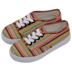 Vintage Stripes Lines Background Kids  Classic Low Top Sneakers by Vaneshart