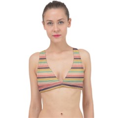 Vintage Stripes Lines Background Classic Banded Bikini Top