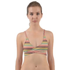 Vintage Stripes Lines Background Wrap Around Bikini Top