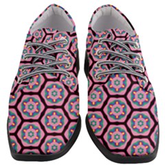 Background Pattern Tile Flower Women Heeled Oxford Shoes