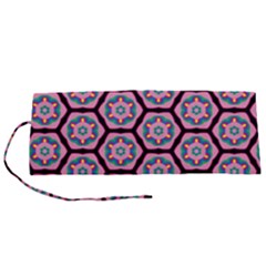 Background Pattern Tile Flower Roll Up Canvas Pencil Holder (s)