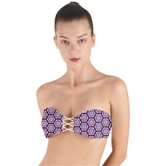 Background Pattern Tile Flower Twist Bandeau Bikini Top