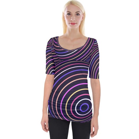 Abtract Colorful Spheres Wide Neckline Tee by Vaneshart