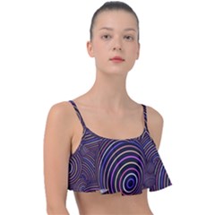 Abtract Colorful Spheres Frill Bikini Top