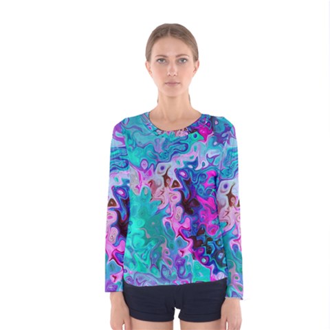 Background Texture Pattern Women s Long Sleeve Tee by Vaneshart