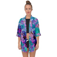 Background Texture Pattern Open Front Chiffon Kimono by Vaneshart