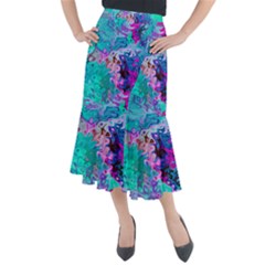 Background Texture Pattern Midi Mermaid Skirt by Vaneshart