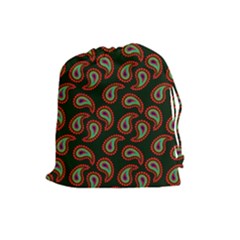 Seamless Paisley Pattern Drawstring Pouch (large) by Vaneshart