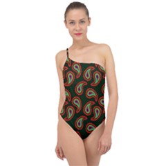 Seamless Paisley Pattern Classic One Shoulder Swimsuit by Vaneshart