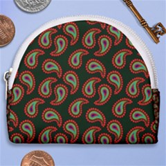 Seamless Paisley Pattern Horseshoe Style Canvas Pouch by Vaneshart