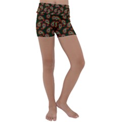 Seamless Paisley Pattern Kids  Lightweight Velour Yoga Shorts by Vaneshart