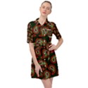 Seamless Paisley Pattern Belted Shirt Dress View1