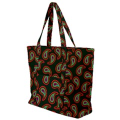 Seamless Paisley Pattern Zip Up Canvas Bag by Vaneshart