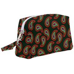 Seamless Paisley Pattern Wristlet Pouch Bag (large) by Vaneshart