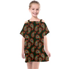 Seamless Paisley Pattern Kids  One Piece Chiffon Dress