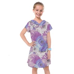 Floral Vintage Wallpaper Pattern Kids  Drop Waist Dress by Vaneshart