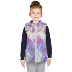 Floral Vintage Wallpaper Pattern Kids  Hooded Puffer Vest by Vaneshart