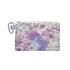 Floral Vintage Wallpaper Pattern Canvas Cosmetic Bag (small) by Vaneshart