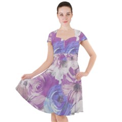 Floral Vintage Wallpaper Pattern Cap Sleeve Midi Dress by Vaneshart