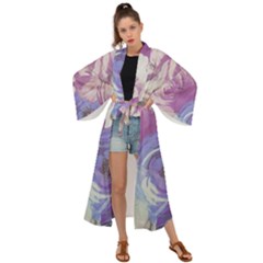 Floral Vintage Wallpaper Pattern Maxi Kimono