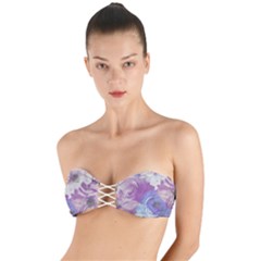 Floral Vintage Wallpaper Pattern Twist Bandeau Bikini Top