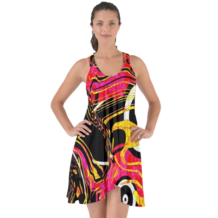 Abstract Clutter Show Some Back Chiffon Dress