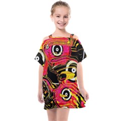 Abstract Clutter Kids  One Piece Chiffon Dress