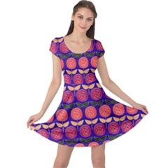 Vector Flower Floral Cap Sleeve Dress by Vaneshart