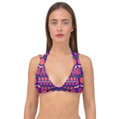 Vector Flower Floral Double Strap Halter Bikini Top