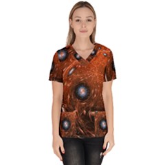 Peacock World Women s V-neck Scrub Top by Vaneshart