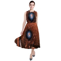 Peacock World Round Neck Boho Dress