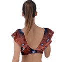 Peacock World Plunge Frill Sleeve Bikini Top View2