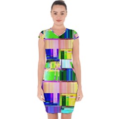 Glitch Art Abstract Capsleeve Drawstring Dress  by Vaneshart