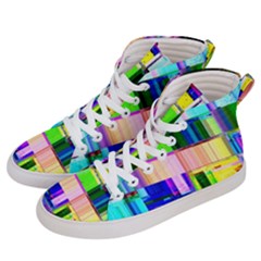 Glitch Art Abstract Women s Hi-top Skate Sneakers by Vaneshart