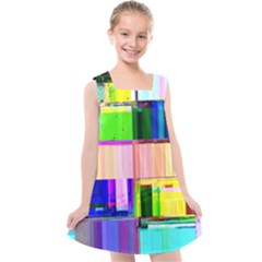 Glitch Art Abstract Kids  Cross Back Dress by Vaneshart